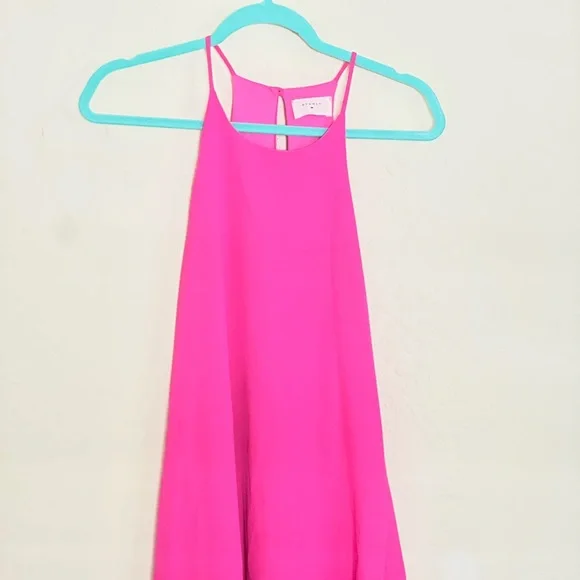 knee length dresses for ladies Stolen Stores Asymmetric Draped Chiffon Mini Dress in Dusty Pink main image 1